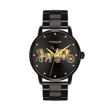 14502925, Coach Grand Black Stainless Steel Watch
