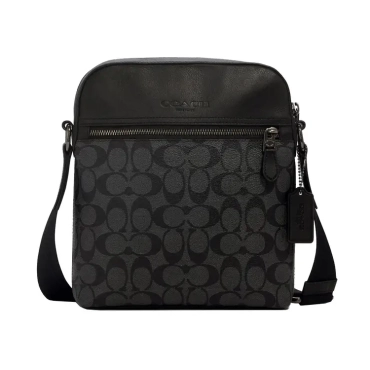 4010, Coach Houston Flight Bag Signature Charcoal Black