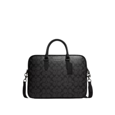 CJ630, Coach Liam Brief Signature Charcoal