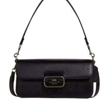 CE562, Coach Morgan Shoulder Bag Snake Trim Black Multi