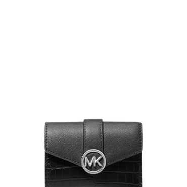 35H3SNMF6I, Michael Kors Carmen Medium Flap Bifold Wallet Black