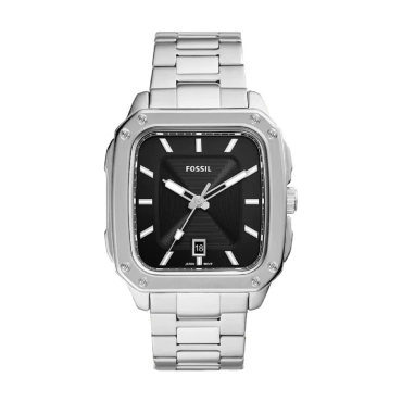 Fossil FS5933 Black Dial Silver Stainless Steel Strap