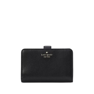 KH787, Kate Spade Lena Medium Compbifold Wallet Black