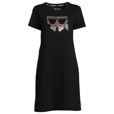 Karl Lagerfeld Embellished Karl Tshirt Dress Black