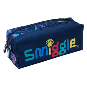 Smiggle Vibin Double Zip Pencil Case Navy