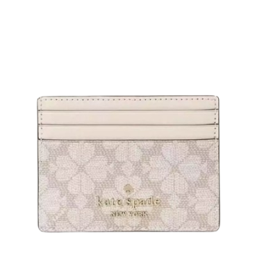 KG492, Kate Spade Spade Flower Card Case Dark Beige