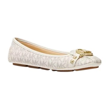 Michael Kors Fulton Studded Logo Moccasin Flats Vanilla