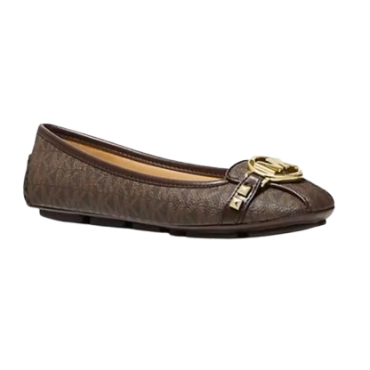 Michael Kors Fulton Studded Logo Moccasin Flats Brown