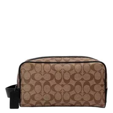 2706, Coach Large Travel Kit Signature Tan Black