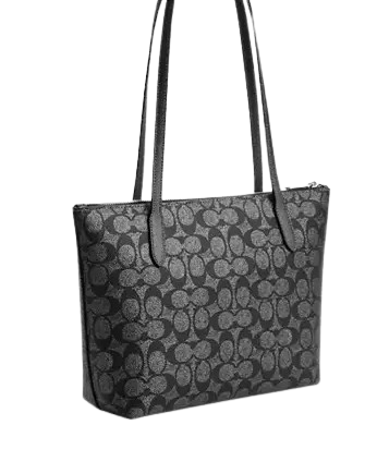 CW396, Coach Fiona Zip Tote Bag Gunmetal Multi - Gambar 3