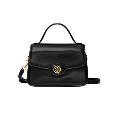 Tory Burch Robinson Spazzolato Small Top Handle Bag Black