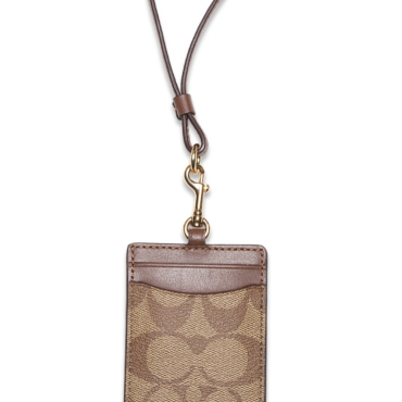 63274 Coach Lanyard Signature ID Khaki Saddle
