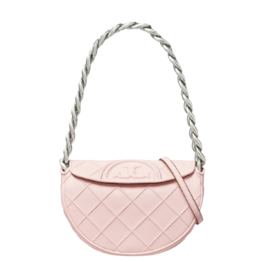 Tory Burch Mini Fleming Soft Crescent Bag Pale Pink