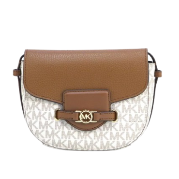 Michael Kors Reed Small Saddle Crossbody Vanilla