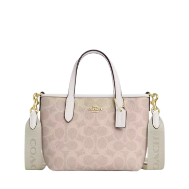 Coach City Mini Tote Bag Signature Sand Chalk