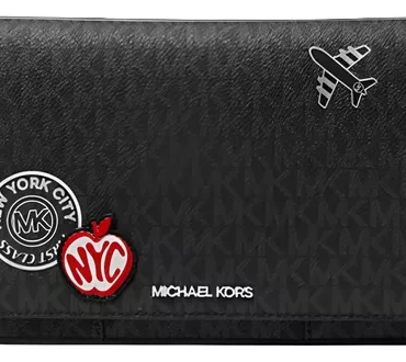 Michael Kors Cooper Large Embellished Travel Wallet Black