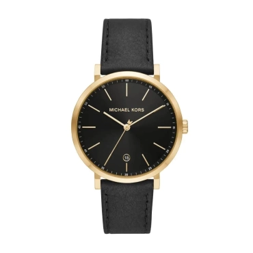 Michael Kors MK8737 Black Dial Black Leather Strap