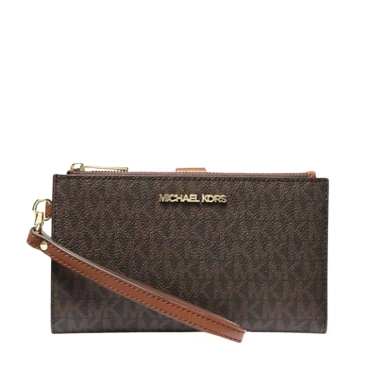 Michael Kors Jet Set Travel Large Double Zip Wrislet Brown