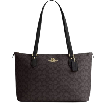 CW381, Coach Gallery Tote Signature Walnut Black