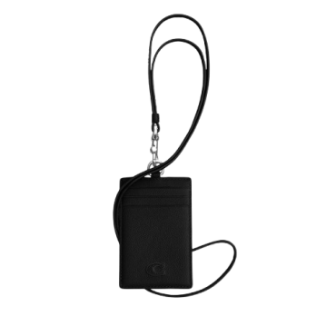 CU221, Coach Lanyard Crossgrain Leather Black