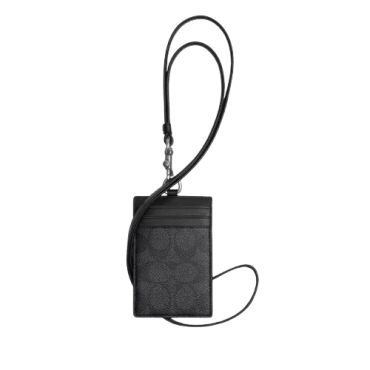 Coach Lanyard Signature Charcoal Black