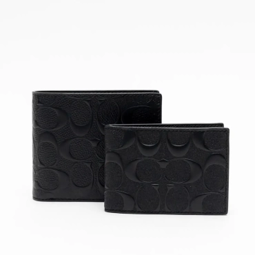 Coach 3in1Embossed Leather Wallet Black