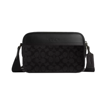 CV921, Coach Graham Crossbody Signature Charcoal Black