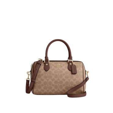 CV961, Coach Rowan Satchel Signature Tan Brown