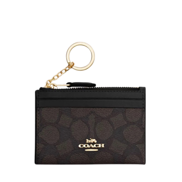 CW870, Coach Mini Skinny ID Sign Walnut Black