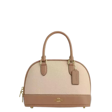 Coach Sabrina Colorblock Shoulder Bag Ivory Taupe