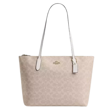 CBT20, Coach Zip Tote Signature Sand Chalk