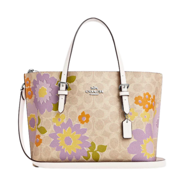 CBT23, Coach Mollie 25 Tote Flower Print Sand Multi