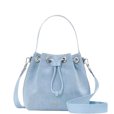 KL049, Kate Spade Kip Small Bucket Denim Blue Multi