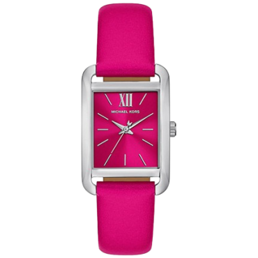 Michael Kors MKO1128 Monroe Fuschia Leather Strap Watch